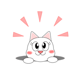 Always cheerful white cat sticker #5364407