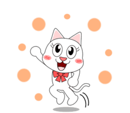 Always cheerful white cat sticker #5364408