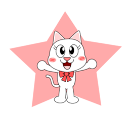 Always cheerful white cat sticker #5364409