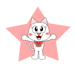 Always cheerful white cat sticker #5364409