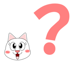 Always cheerful white cat sticker #5364410