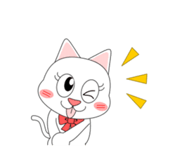 Always cheerful white cat sticker #5364413