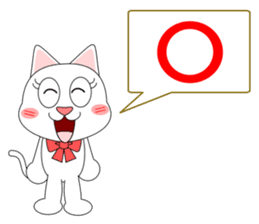 Always cheerful white cat sticker #5364414