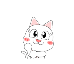 Always cheerful white cat sticker #5364418
