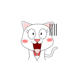 Always cheerful white cat sticker #5364419