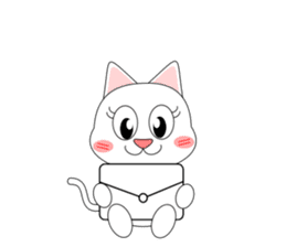 Always cheerful white cat sticker #5364420