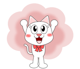 Always cheerful white cat sticker #5364421