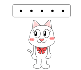 Always cheerful white cat sticker #5364422