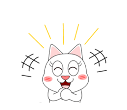 Always cheerful white cat sticker #5364423
