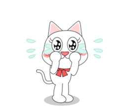 Always cheerful white cat sticker #5364425