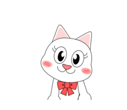 Always cheerful white cat sticker #5364427