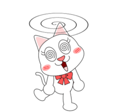 Always cheerful white cat sticker #5364428
