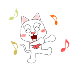 Always cheerful white cat sticker #5364430