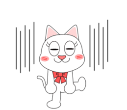 Always cheerful white cat sticker #5364431