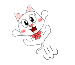 Always cheerful white cat sticker #5364432
