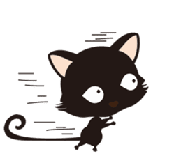 Black cat "Mew" sticker #5367512