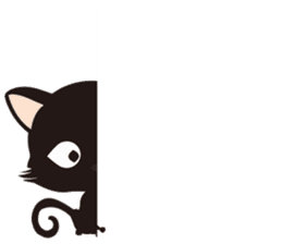 Black cat "Mew" sticker #5367514
