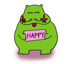 Flower hippopotamus sticker #5368268