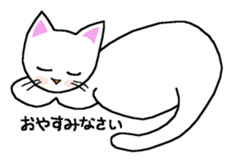 Words to use well of white cat Myi sticker #5374571
