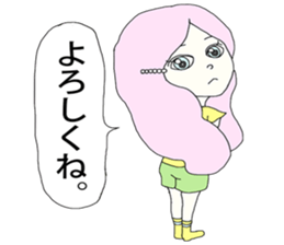 Expressionless  face girl sticker #5374836