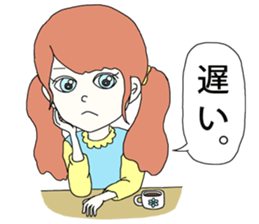 Expressionless  face girl sticker #5374838