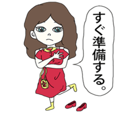 Expressionless  face girl sticker #5374839