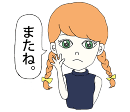 Expressionless  face girl sticker #5374840