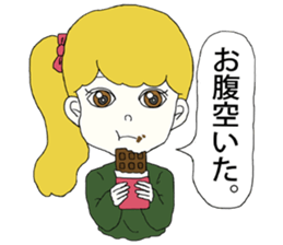 Expressionless  face girl sticker #5374842