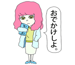 Expressionless  face girl sticker #5374844