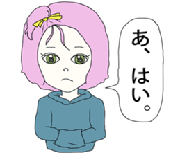 Expressionless  face girl sticker #5374846