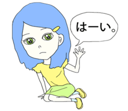 Expressionless  face girl sticker #5374847