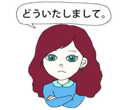 Expressionless  face girl sticker #5374849