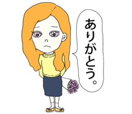 Expressionless  face girl sticker #5374850