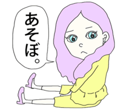 Expressionless  face girl sticker #5374852