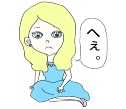 Expressionless  face girl sticker #5374853