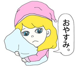 Expressionless  face girl sticker #5374855