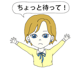 Expressionless  face girl sticker #5374859