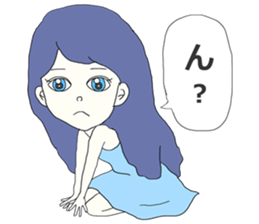 Expressionless  face girl sticker #5374870