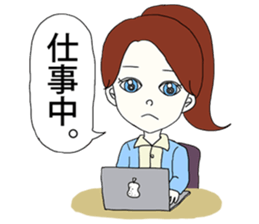 Expressionless  face girl sticker #5374871