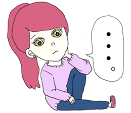 Expressionless  face girl sticker #5374874