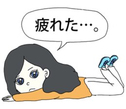 Expressionless  face girl sticker #5374875