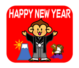 christmas and new year of monkey sticker #5379898