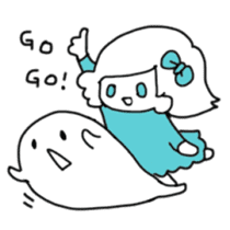 Ribbon-chan and haunted-chan(big size) sticker #5382819