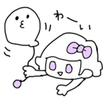 Ribbon-chan and haunted-chan(big size) sticker #5382828