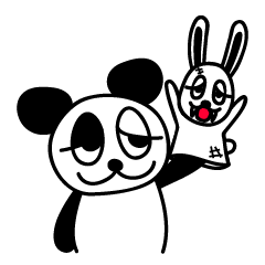 White rabbit and black-and-white panda2