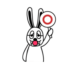 White rabbit and black-and-white panda2 sticker #5383076