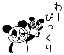 White rabbit and black-and-white panda2 sticker #5383088
