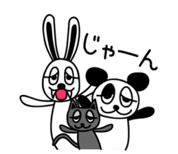White rabbit and black-and-white panda2 sticker #5383111