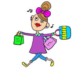 a fashionable  girl sticker #5383201