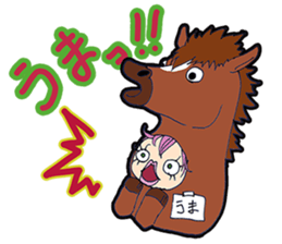 animal costume-pink hair- sticker sticker #5386243